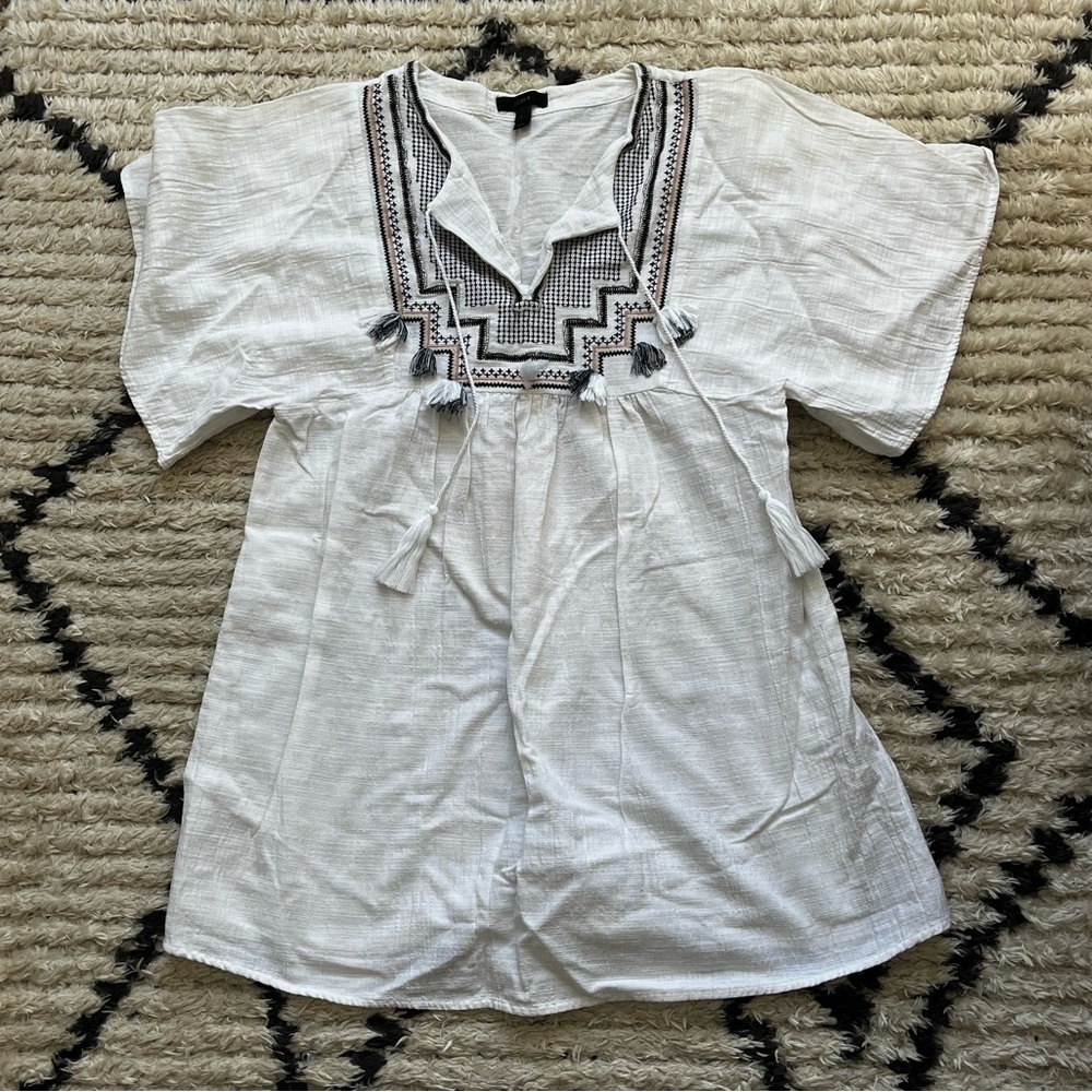 J. Crew Boho Bathing Suit Cover Shirt Size S